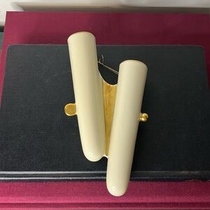 Edelstein Bavaria‎ Rare 1930's Porcelain Ivory and Gold Double Vase Wall Pocket